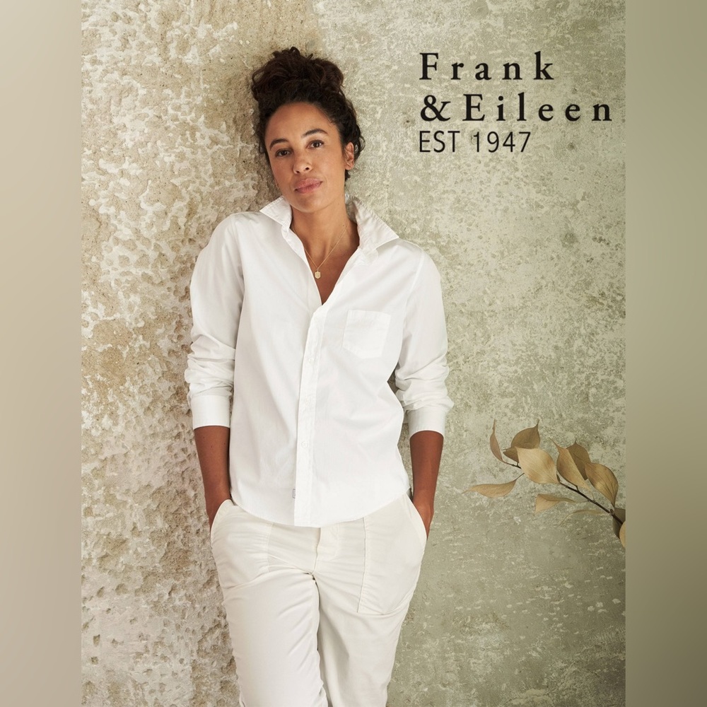 【Frank & Eileen】Barry featherweight button up shirt in White New With Tags!!!